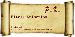 Pitrik Krisztina névjegykártya